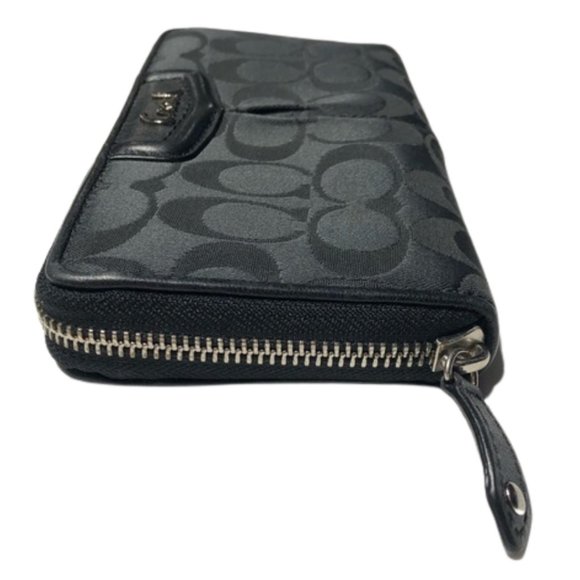 Coach Black Ashley Signature Accordion Zipper Wallet - Picture 4 of 9